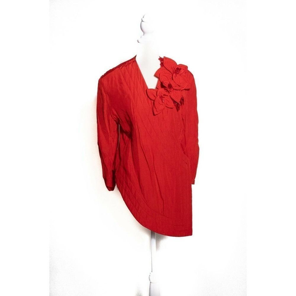Vintage 1970s Red Blazer Jacket Womens Size Small Chiarisse